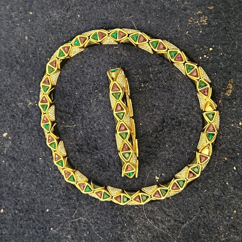 SIGNED  Swarovski Vintage choker and bracelet set